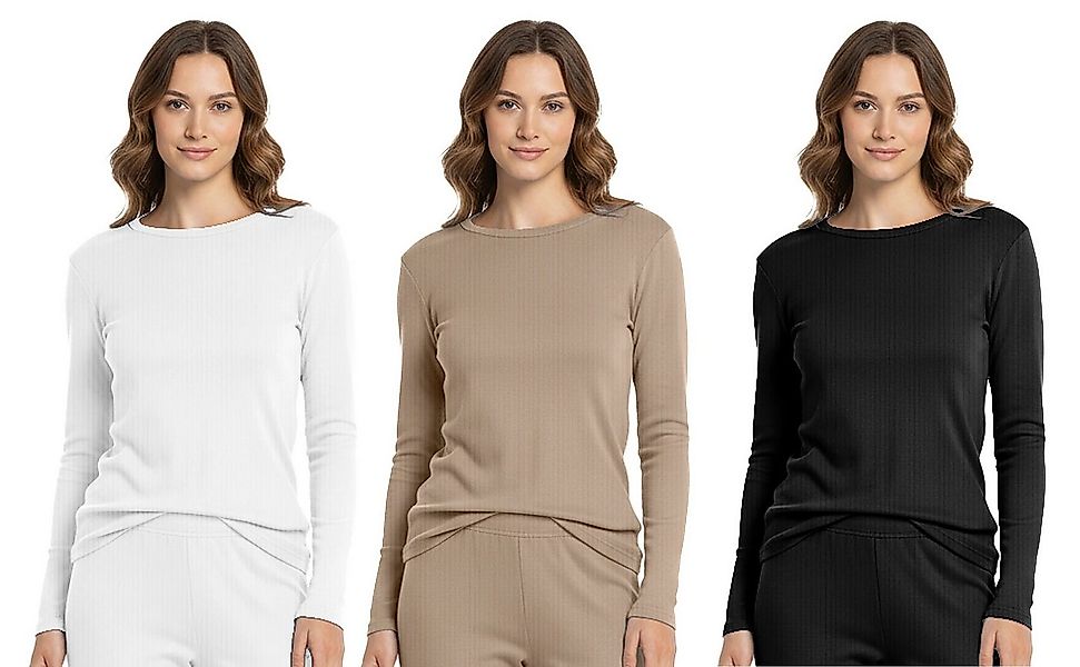 HEAT BOOSTER Thermounterhemd 3 x Damen Unterhemd Thermo Langarm Shirt HEAT günstig online kaufen