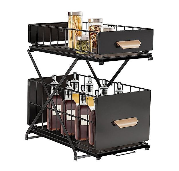 JEOBEST Küchenregal Regal mit 2 Korb-Auszügen, Unterschrankregal, Unter Was günstig online kaufen