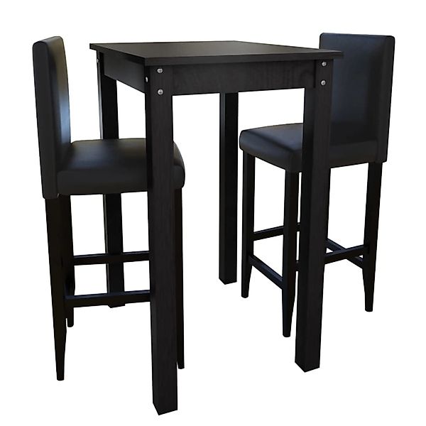 vidaXL Barset Bartisch mit 2 Barhockern Schwarz Modell 1 günstig online kaufen