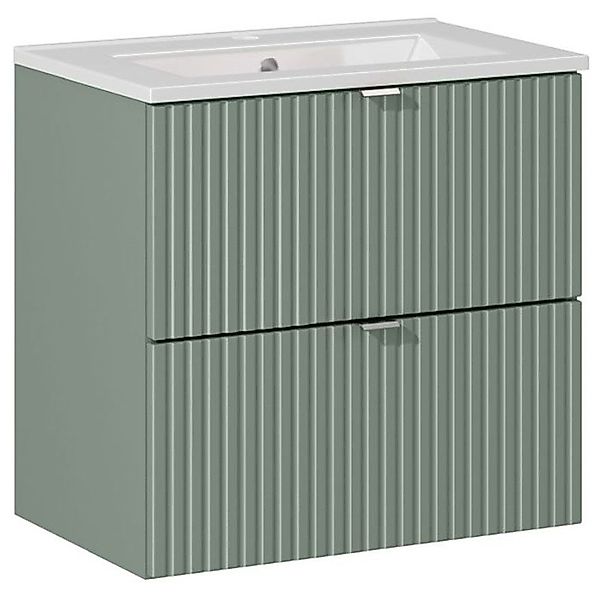 Lomadox Waschtisch NEWPORT-56-GREEN, mit Keramik-Waschbecken, Schilfgrün, günstig online kaufen