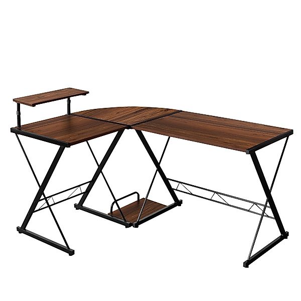 COSTWAY Computertisch, Monitorregal, CPU-Ständer, Metallrahmen, 147x112x79c günstig online kaufen