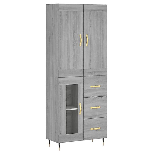 vidaXL Highboard Grau Sonoma 69,5x34x180 cm Holzwerkstoff 3199927 günstig online kaufen