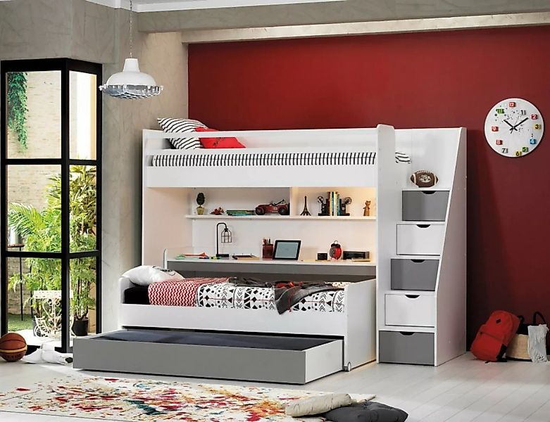 Möbel-Lux Hochbett Neo (4-St., Bett, Schreibtisch, Hochbett, Gästebett) Alm günstig online kaufen