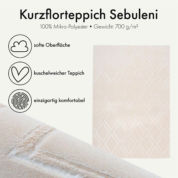 Qiyano Teppich Kurzflorteppich Sebuleni 100 Beige günstig online kaufen