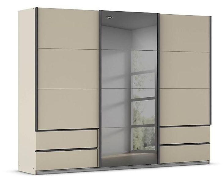 Schwebetürenschrank 271 cm breit 3-trg. inkl.  4 Schubkästen und Spiegel Ch günstig online kaufen