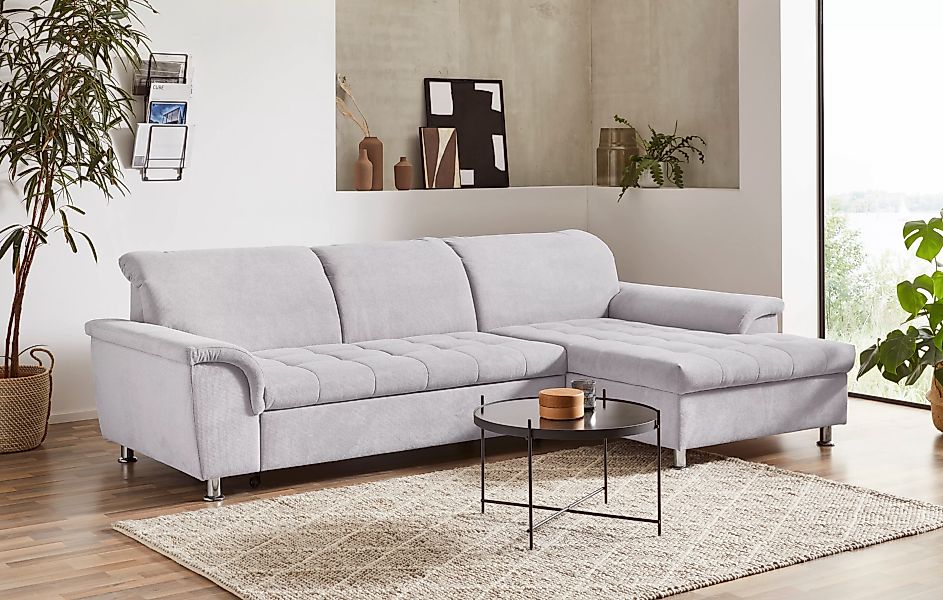 DOMO collection Ecksofa "Franzi, zeitlos und elegant, moderne Sitzheftung, günstig online kaufen