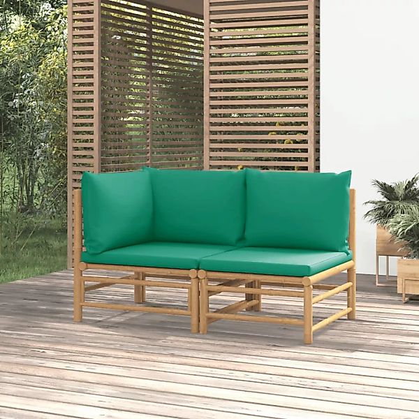 vidaXL Sofaelement 2-tlg. Garten-Lounge-Set mit Grünen günstig online kaufen