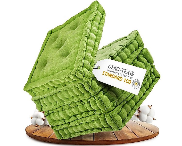 Gräfenstayn Sitzkissen Stuhlkissen, 40x40x8cm, Bodenkissen, Steppkissen, di günstig online kaufen