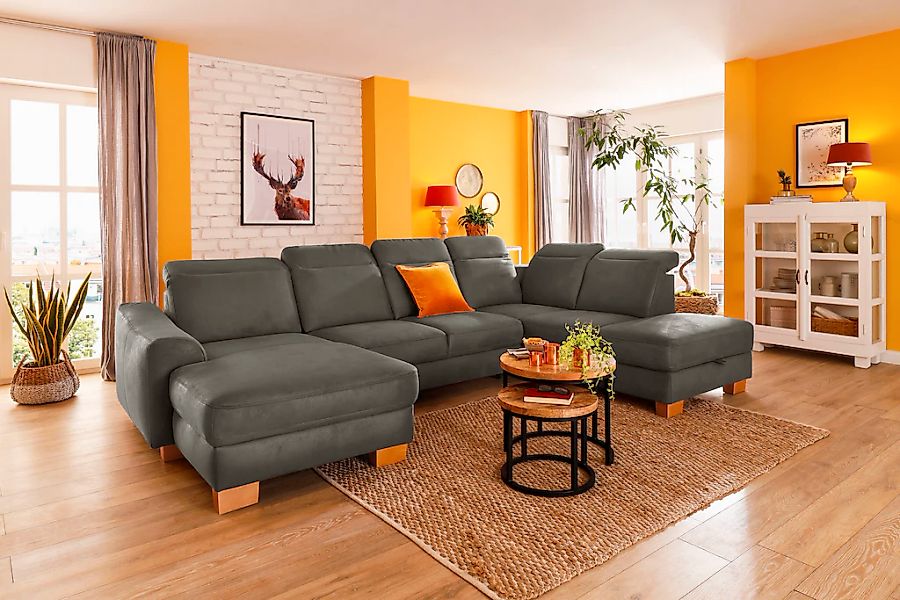 Home affaire Wohnlandschaft »Dundee U-Form« wahlweise mit Kopfteilverstellu günstig online kaufen