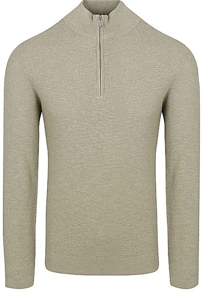 Profuomo Half Zip Pullover Struktur Mid Grün - Größe XL günstig online kaufen