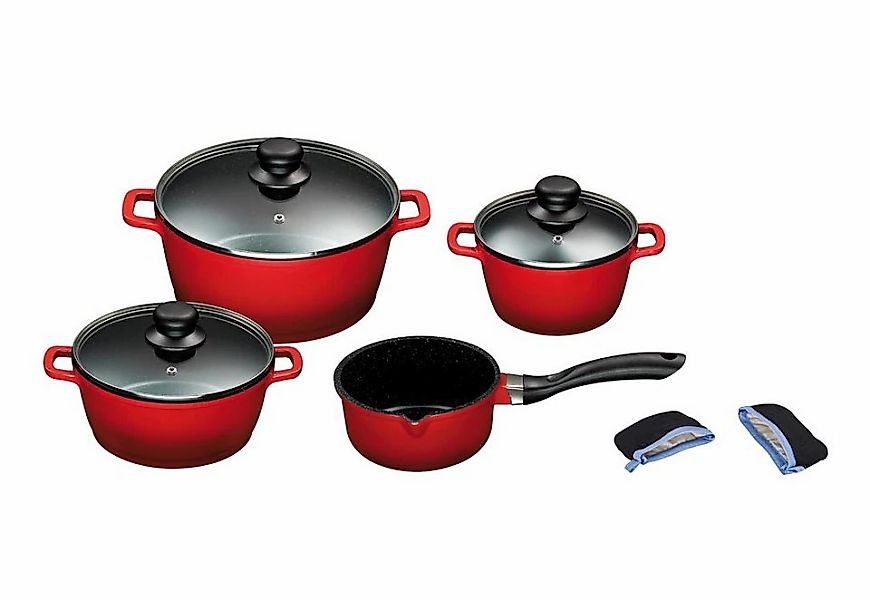 KING Topf-Set Set, 1x Stielkasserolle 16 cm, je 1x Kochtopf 16/20/24 cm, 7 günstig online kaufen
