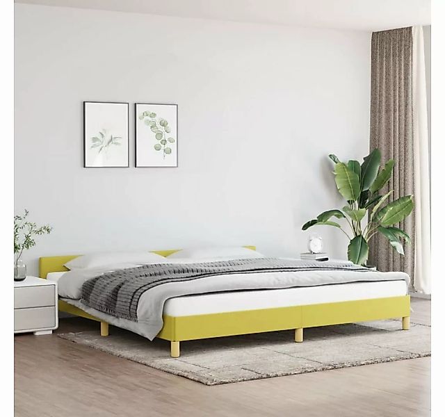 furnicato Bett Bettgestell mit Kopfteil Grün 200x200 cm Stoff günstig online kaufen
