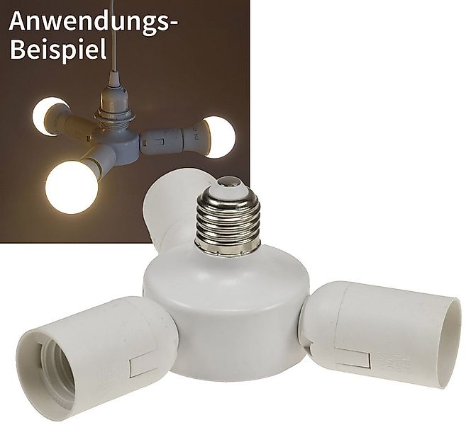 ChiliTec Sockelleuchte Lampensockel Adapter E27 3-fach günstig online kaufen