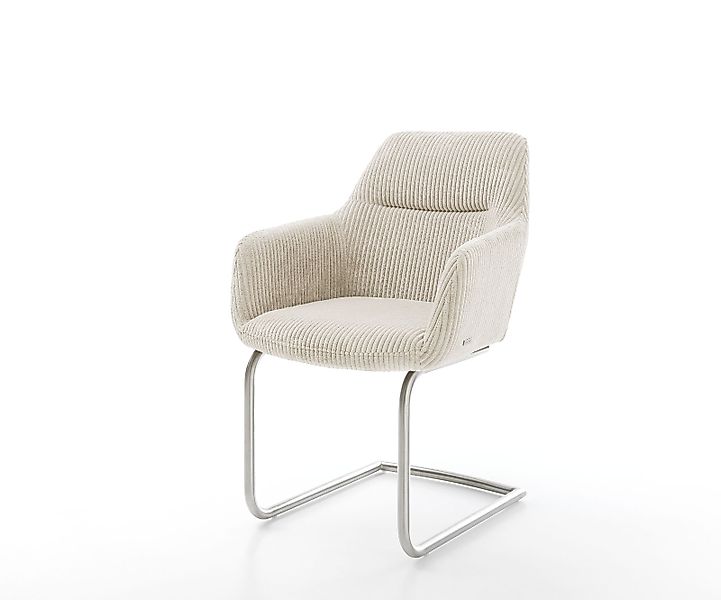 Freischwinger Pejo-Flex Cord Beige Freischwinger rund Edelstahl Taschenfede günstig online kaufen