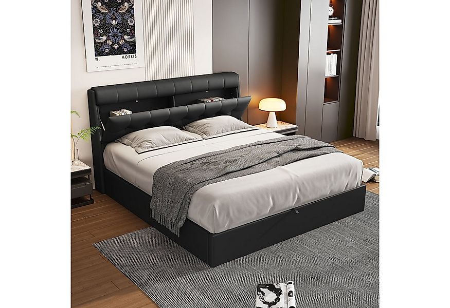 WISHDOR Polsterbett Hydraulisches Bett (140*190cm), mit Lattenrost, verdeck günstig online kaufen