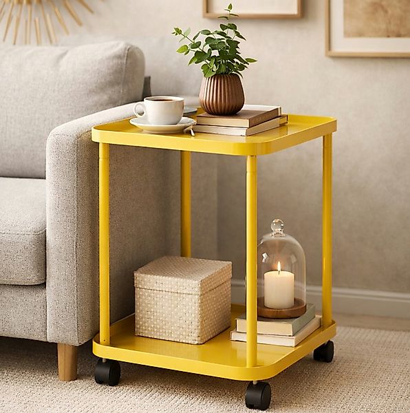 Koopman Beistelltisch Sofatisch Kaffeetisch Rolltisch 49x38x38cm Rollen Met günstig online kaufen