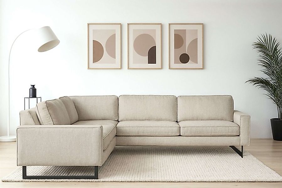 PLACES OF STYLE Ecksofa »Pinto, XXL, 250/290 cm, langer Schenkel, Ottomane« günstig online kaufen
