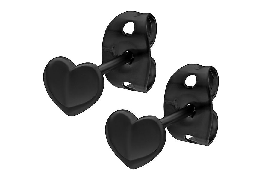 Wildcat Paar Ohrstecker Heart Earstuds - Schwarz, Edelstahl - wasserfest, l günstig online kaufen