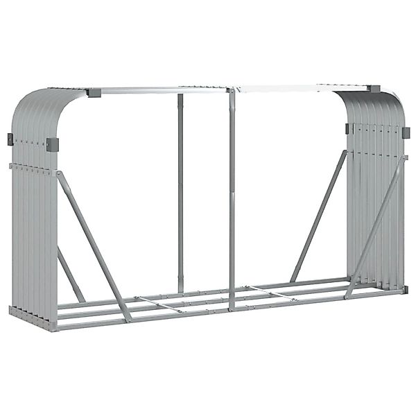 vidaXL Kaminholzunterstand Silbern 180x45x100 cm Verzinkter Stahl 364594 günstig online kaufen