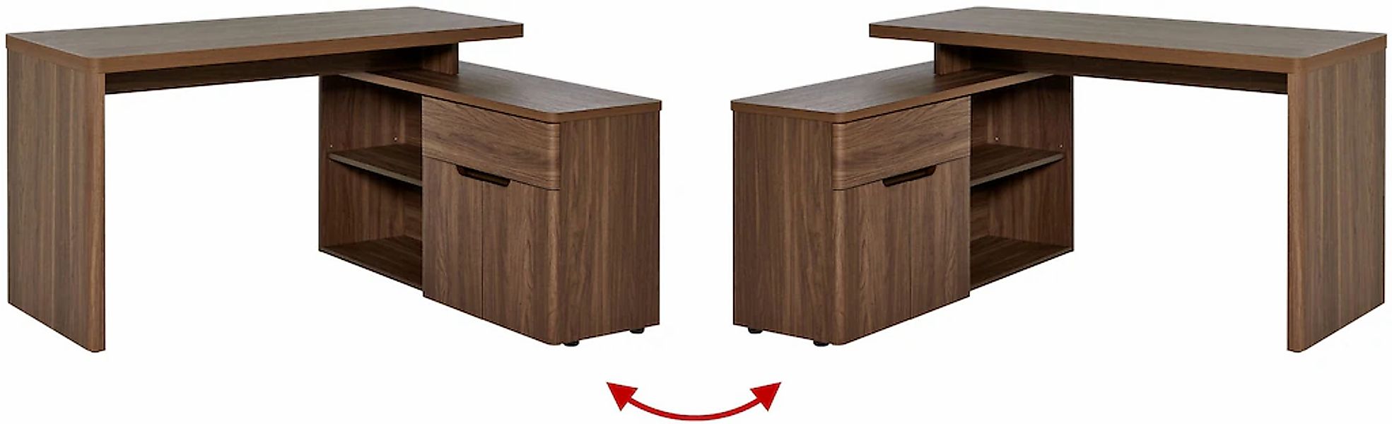 Jahnke Eckschreibtisch "CU-LIBRE 150 E" 1 Stk. tlg. wechselseitig montierba günstig online kaufen