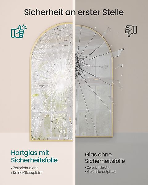 SONGMICS Wandspiegel, Aluminiumrahmen, 91 x 61 günstig online kaufen