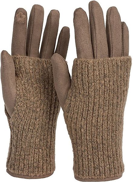 styleBREAKER Strickhandschuhe Touchscreen Stoff Handschuhe mit abnehmbarer günstig online kaufen