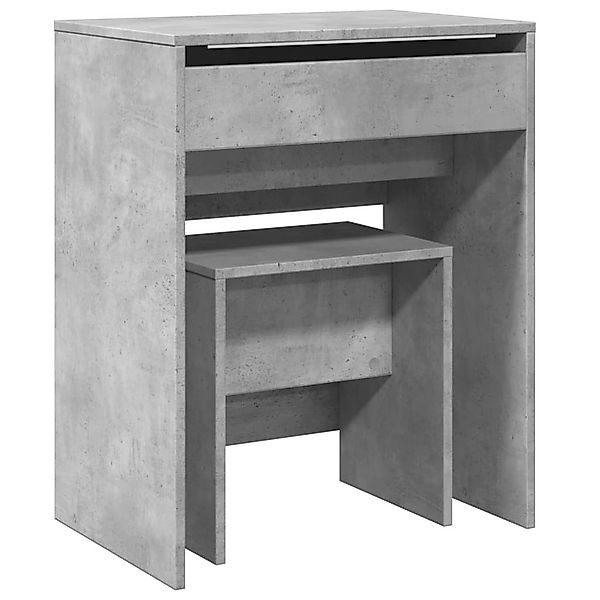 vidaXL Schminktisch Schminktisch mit Hocker Betongrau günstig online kaufen