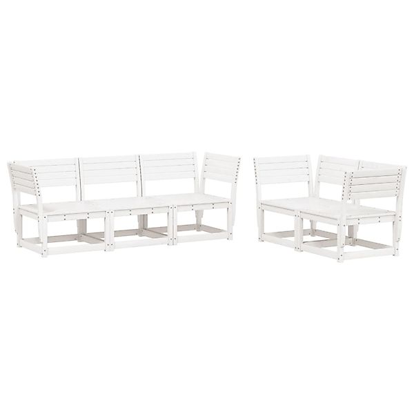 vidaXL 5-Tlg Garten-Sofagarnitur Weiß Massivholz Kiefer 3216996 günstig online kaufen