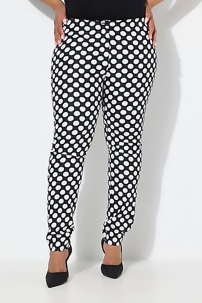 Ulla Popken Funktionshose Hose Punkte schmales Bein Elastikbund günstig online kaufen