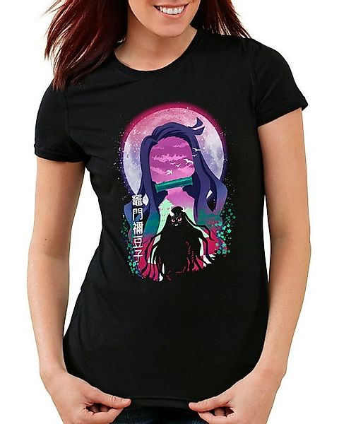 style3 T-Shirt Nezuko Moon demon slayer anime japan manga cosplay günstig online kaufen