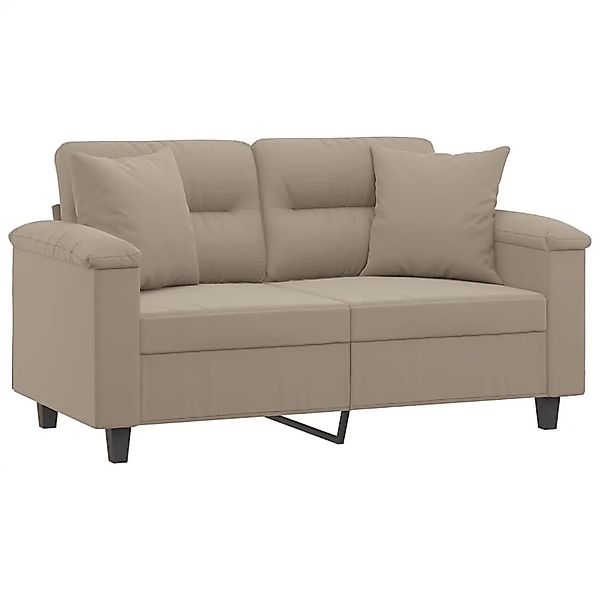 vidaXL 2-Sitzer-Sofa mit Kissen Taupe 120 cm Mikrofasergewebe 3200965 günstig online kaufen