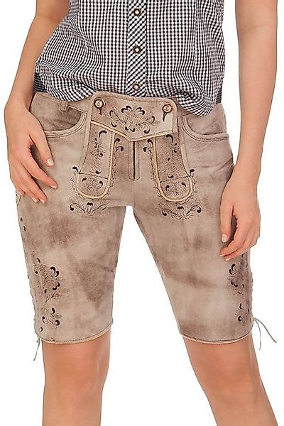 Spieth & Wensky Lederhose Trachtenlederhose Damen - GUNDA - hellgrau günstig online kaufen