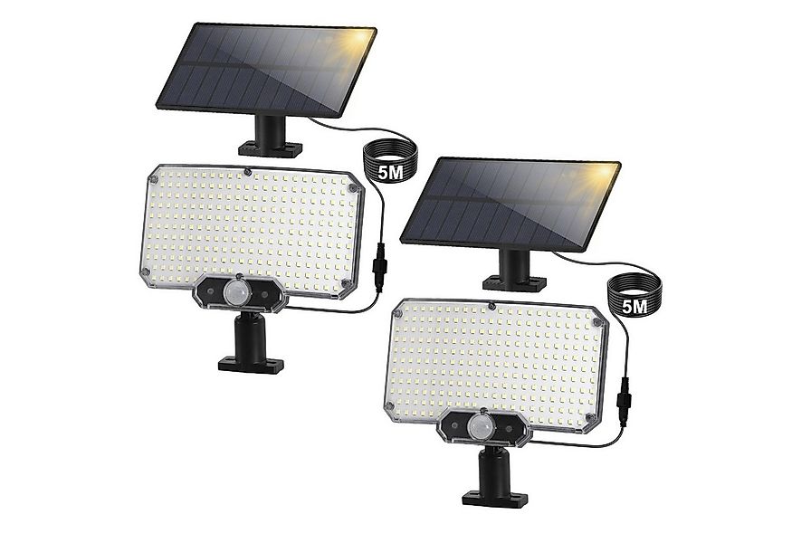 Clanmacy LED Solarleuchte 234 LED Solar Wandleuchte mit Bewegungsmelder Auß günstig online kaufen