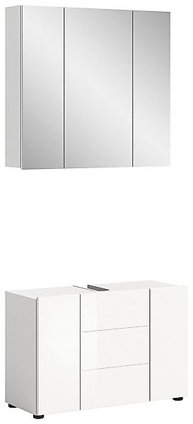 welltime Badmöbel-Set BIEL, TOPSELLER, 2 teilig, inkl. Beleuchtung, MDF Fro günstig online kaufen