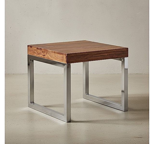 KADIMA DESIGN Beistelltisch Beistelltisch GUNA Massiv-Holz Wohnzimmer-Tisch günstig online kaufen