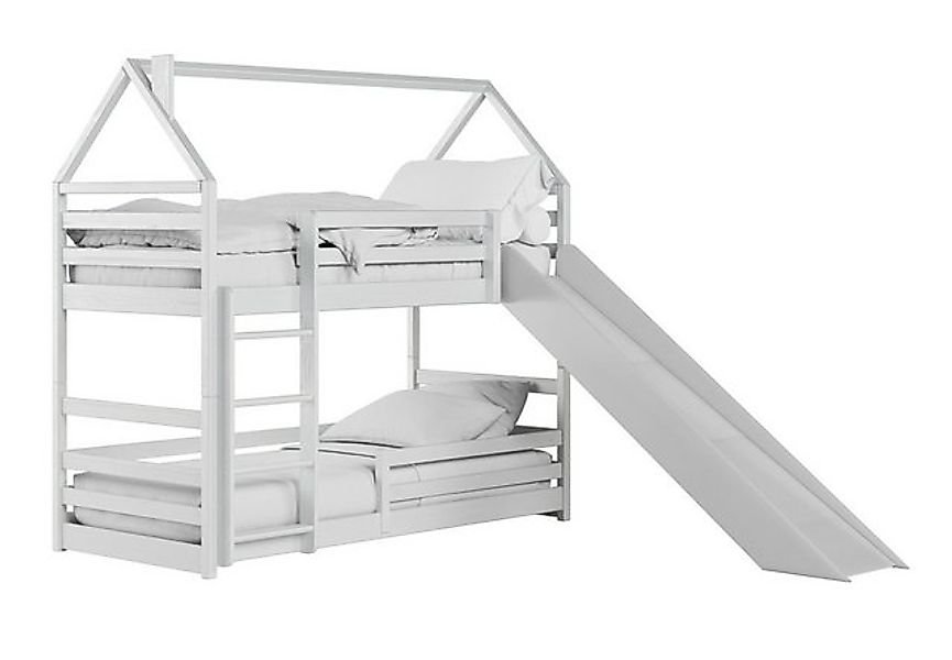 Kids Collective Hochbett mit Rutsche 90x200 cm, Hausbett, Etagenbett mit Ra günstig online kaufen