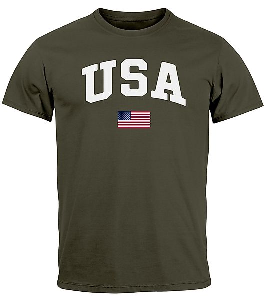 Neverless Print-Shirt Herren T-Shirt USA Schriftzug günstig online kaufen
