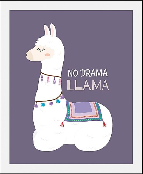 queence Bild »Lama«, (1 St.), HD Premium Poster-Druck inkl. Holzrahmen günstig online kaufen