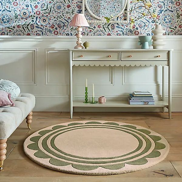 FLAIR RUGS Wollteppich »Lois«, rund, 7 mm Höhe, Lois Wollteppich mit Jakobs günstig online kaufen