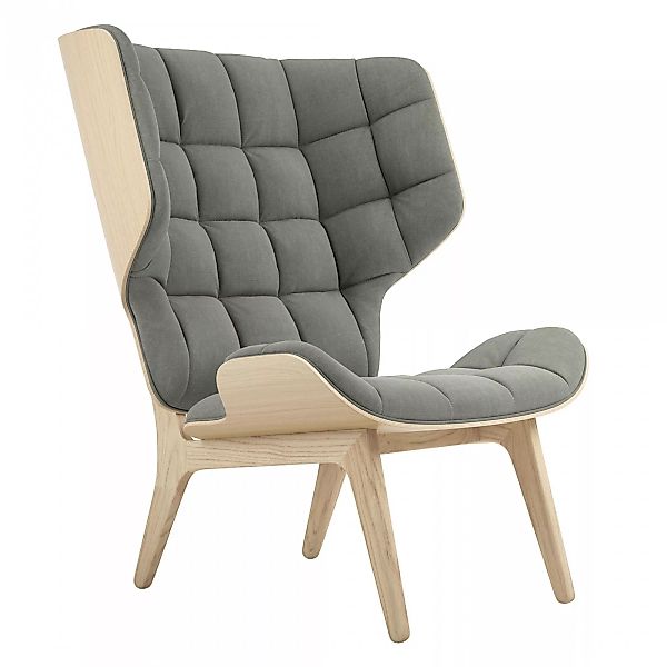 NORR 11 - Mammoth Sessel Gestell Eiche natur - verwaschenes grün/Sitzfläche günstig online kaufen
