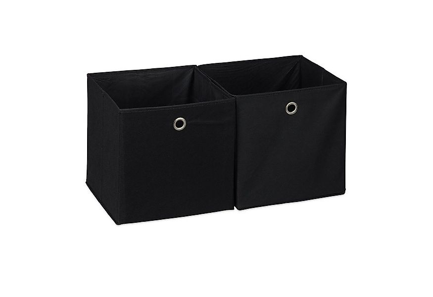 relaxdays Aufbewahrungsbox 6 x Aufbewahrungsbox Stoff schwarz günstig online kaufen