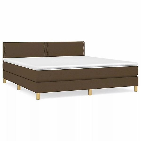 vidaXL Boxspringbett Boxspringbett mit Matratze Dunkelbraun 180x200 cm Stof günstig online kaufen