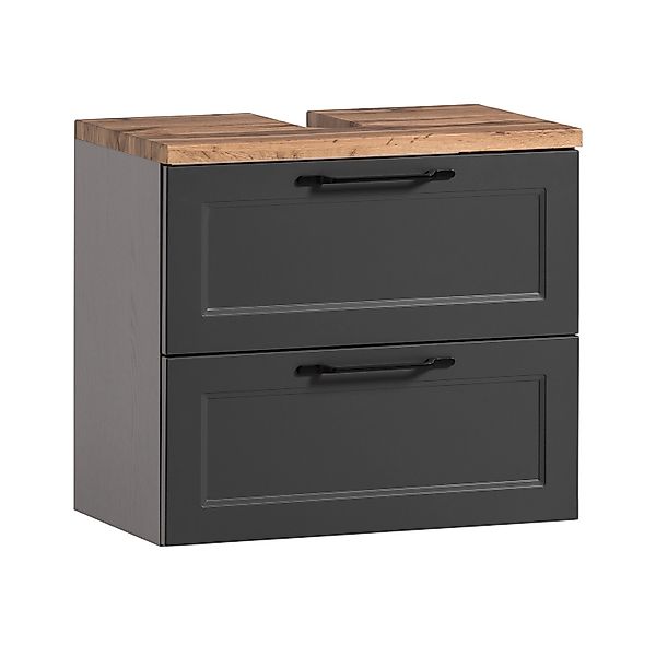 Held Möbel Unterbeckenschrank Padua 60 cm matt Grau-Graphitgrau günstig online kaufen