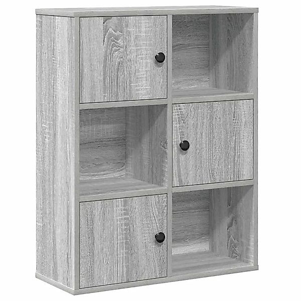 vidaXL Bücherregal Grau Sonoma 60x24x76,5 cm Holzwerkstoff 860387 günstig online kaufen