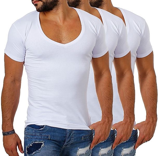 Young & Rich T-Shirt Herren Uni Basic extra tiefer Ausschnitt Unterziehshir günstig online kaufen