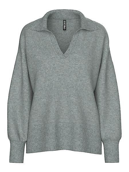 pieces V-Ausschnitt-Pullover PCMALOU LS POLO KNIT günstig online kaufen