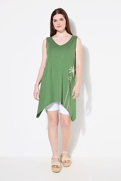Ulla Popken Longtop Top Zipfelsaum V-Ausschnitt günstig online kaufen