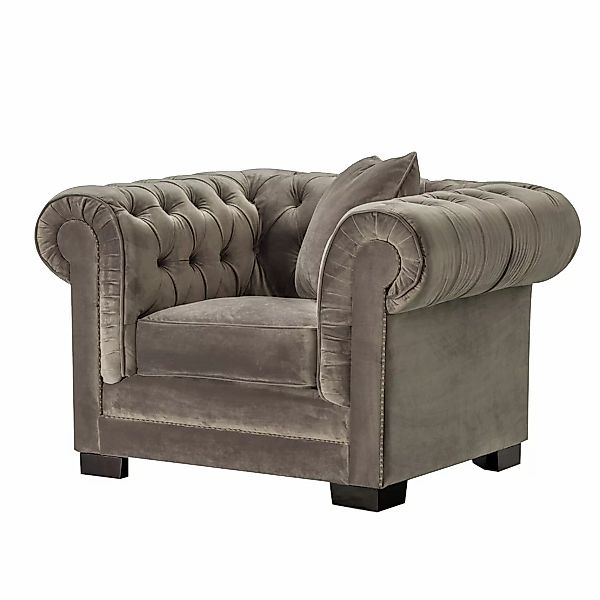 Sessel Chesterfield Classic Velvet Dark Grey, 118 x 96 x 77 cm günstig online kaufen