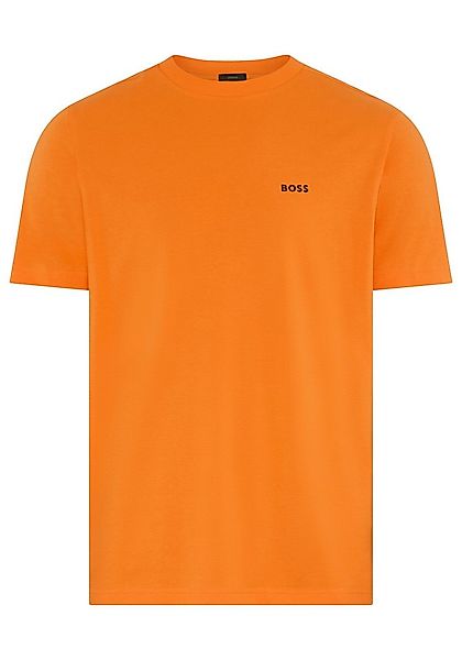 BOSS GREEN Rundhalsshirt Tee mit gummiertem Kontrast-Logo günstig online kaufen