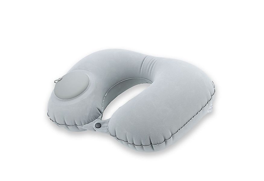 Intirilife Reisekissen, 1-tlg., Aufblasbares Nackenkissen in GRAU - Nackenh günstig online kaufen